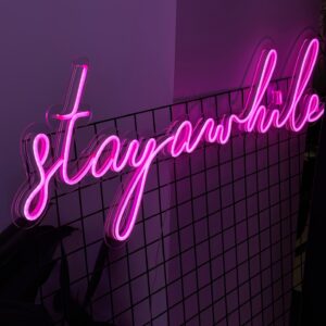 "Stay a while" Neon Led - obrazek 2