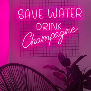 "Save water drink champagne" Neon Led - obrazek 4