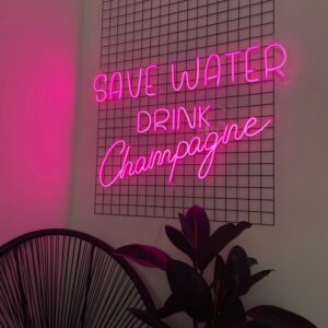 "Save water drink champagne" Neon Led - obrazek 3