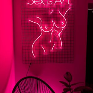 "Kobieta z cycuszkami" Neon Led - obrazek 3