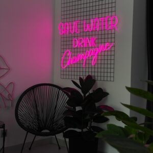 "Save water drink champagne" Neon Led - obrazek 2