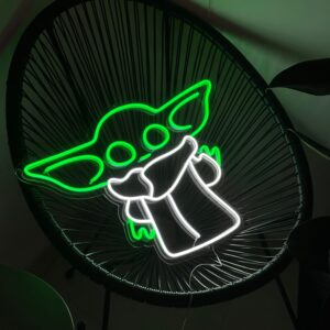 "Baby Joda / Grogu" Neon Led - obrazek 2