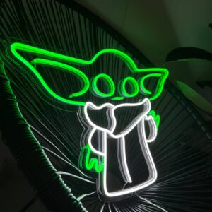 "Baby Joda / Grogu" Neon Led - obrazek 3