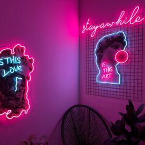 "Stay a while" Neon Led - obrazek 4